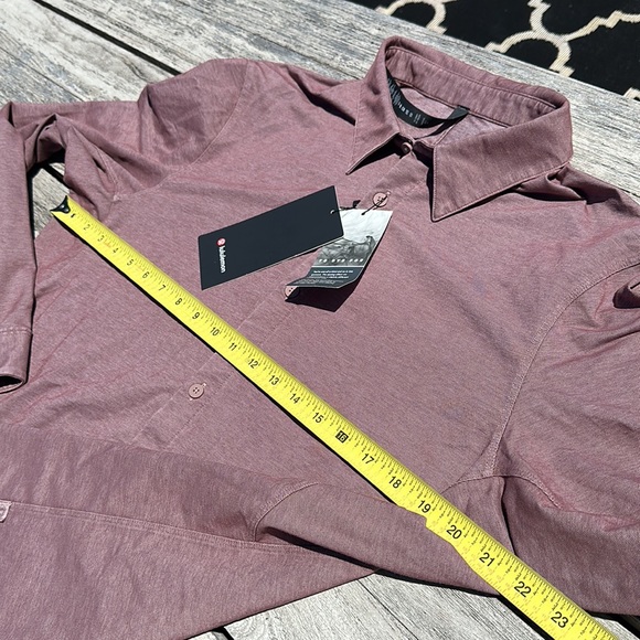 Lululemon men’s commission long sleeve shirt enzyme dye twilight rose L - Picture 5 of 6